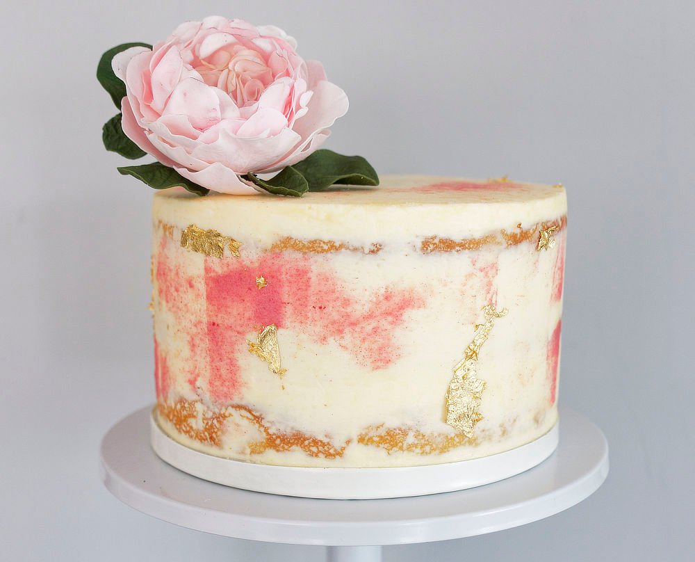 Sugar rose wedding cake