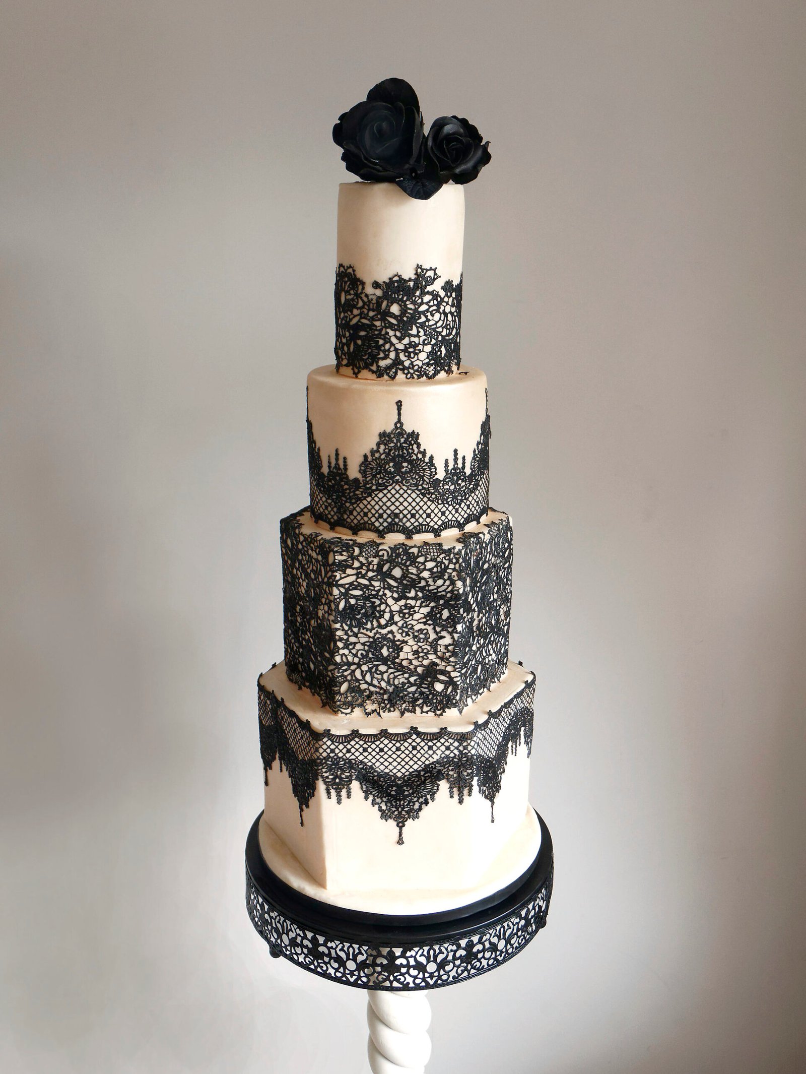 black wedding cake